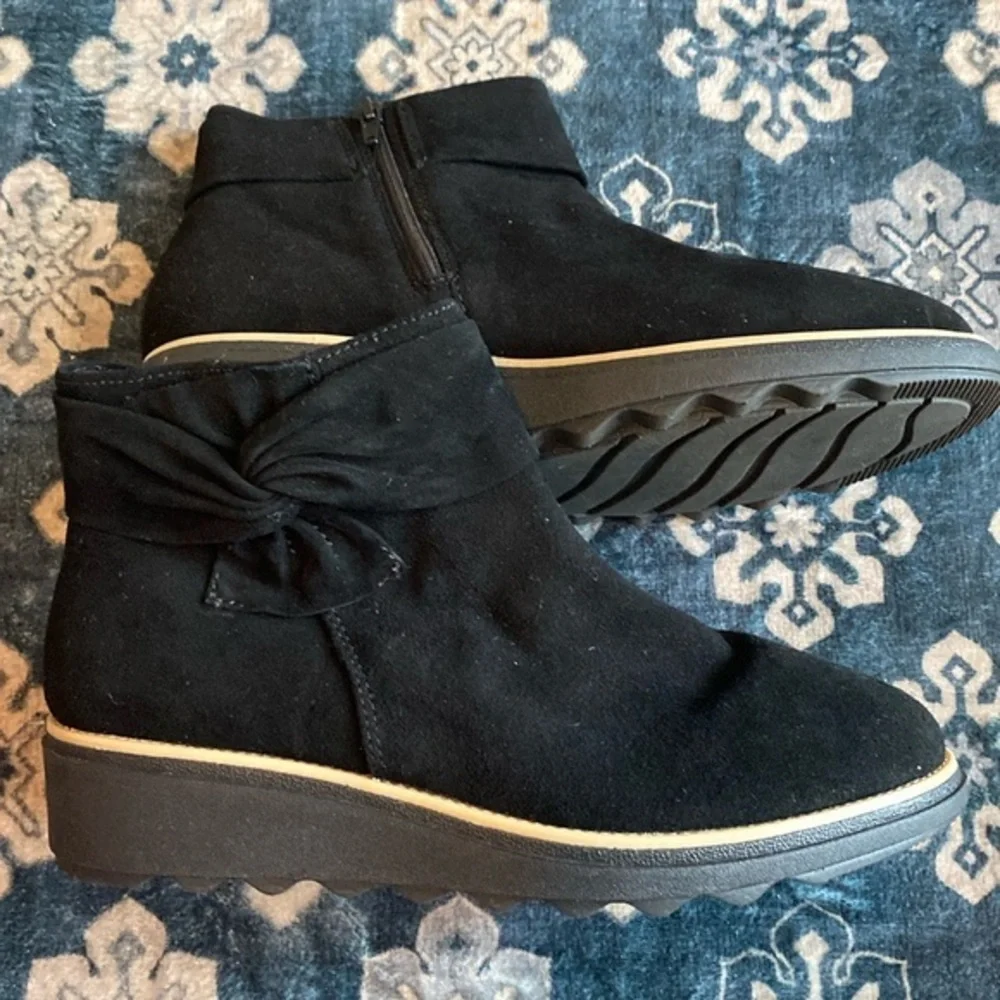 Clarks® Sharon Salon Women's Suede Ankle Boots, Black